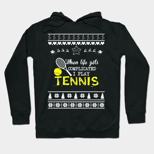 Merry Christmas Tennis Hoodie by bryanwilly